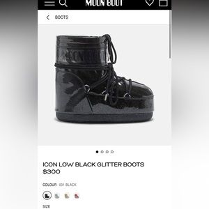 Moon boots Icon low black glitter 39/41